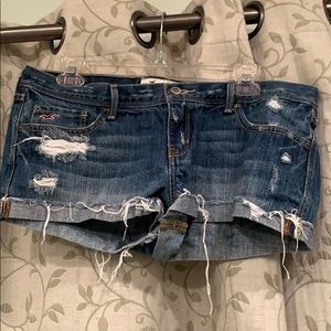 Hollister Juniors Distressed Jean Shorts